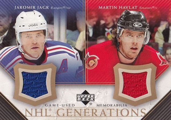jersey karta JÁGR/HAVLÁT 05-06 UD NHL Generations číslo D-JH